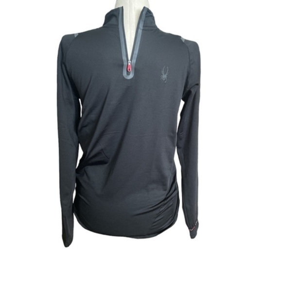 Spyder Active jacket Mens black lightweight quarter zip long sleeve NWT Sz L - Picture 1 of 11